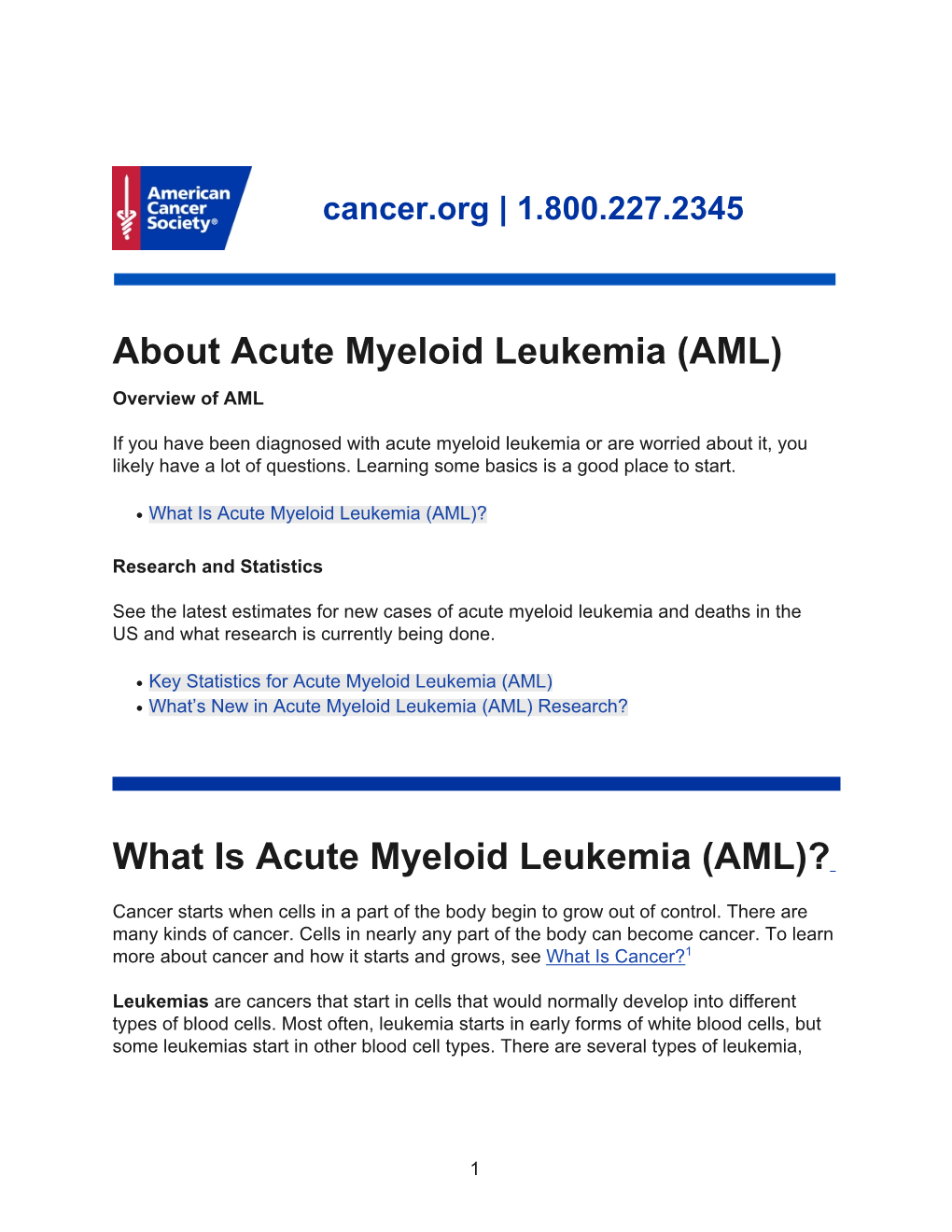What Is Acute Myeloid Leukemia (AML)?