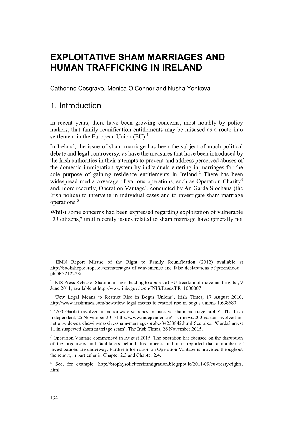 Exploitative Sham Marriages and Human Trafficking in Ireland