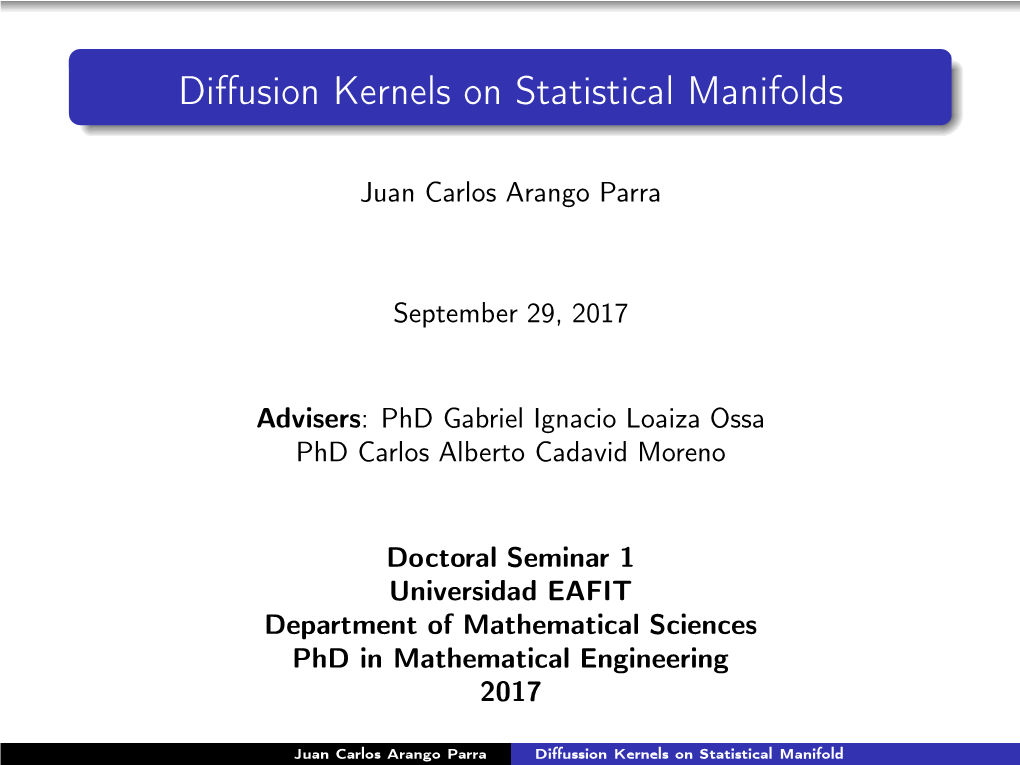 Diffussion Kernels on Statistical Manifold