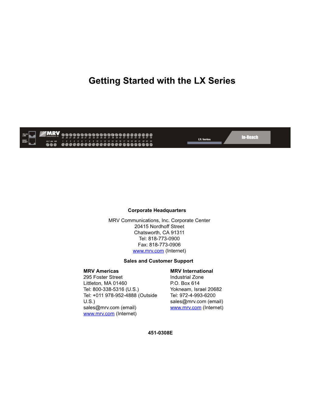 Getting Started with the MRV LX Series Terminal Server