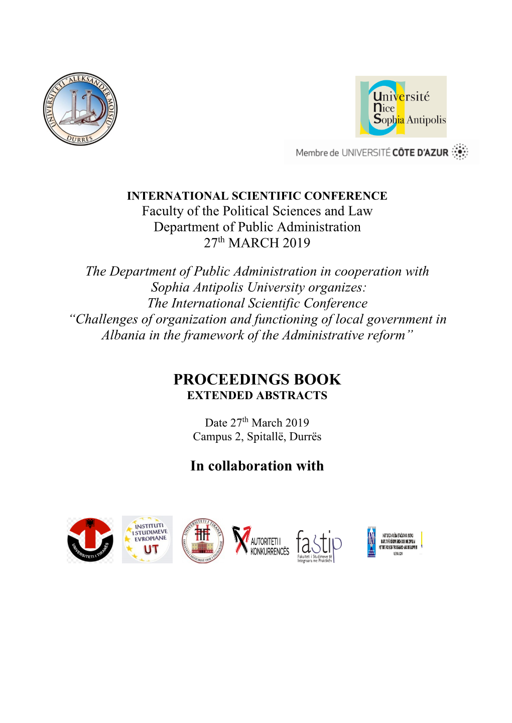 Proceedings Book Extended Abstracts