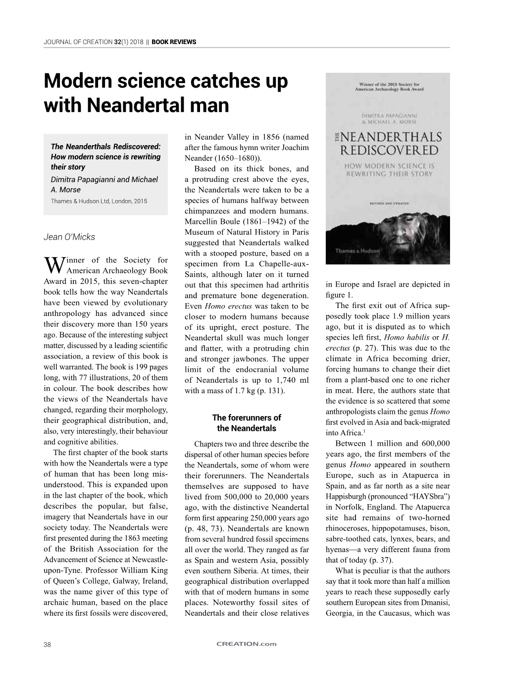 Modern Science Catches up with Neandertal Man