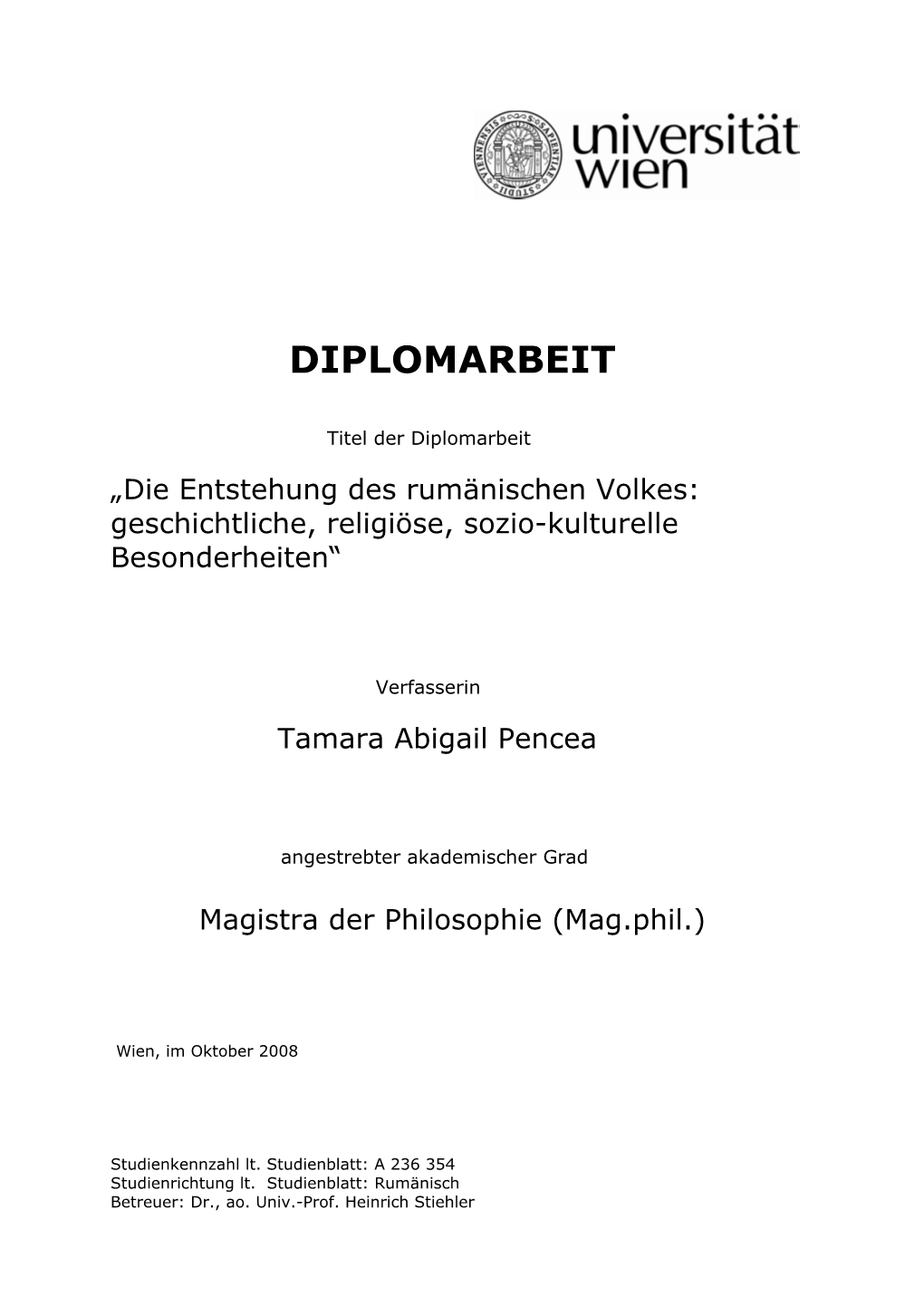 Diplomarbeit