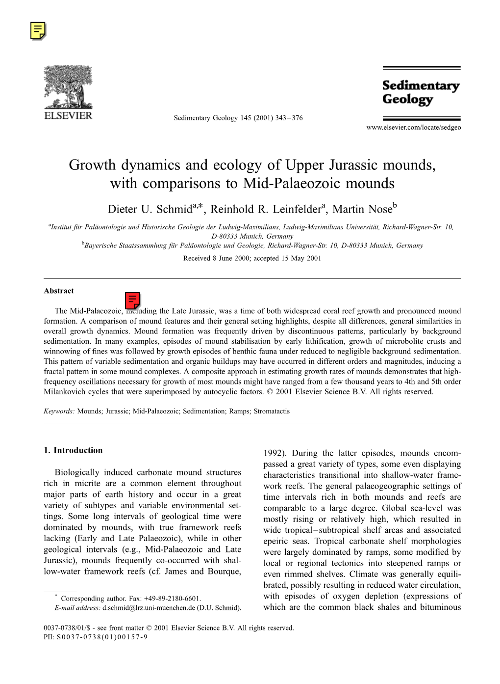 Growth Dynamics and Ecology of Upper Jurassic Mounds, with Comparisons to Mid-Palaeozoic Mounds