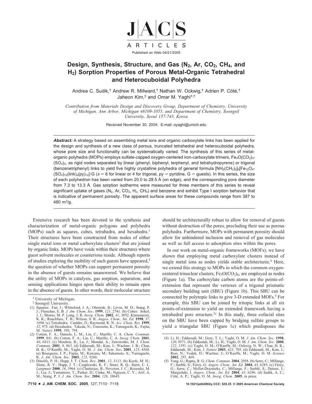 Design, Synthesis, Structure, and Gas (N2, Ar, CO2, CH4, and H2