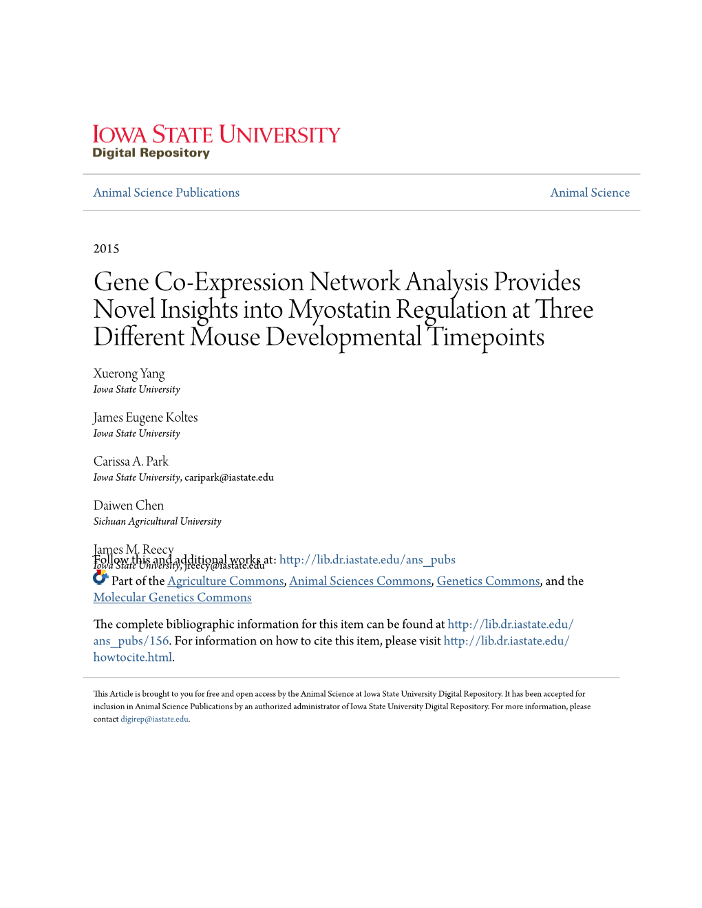 Gene Co-Expression Network Analysis Provides Novel Insights