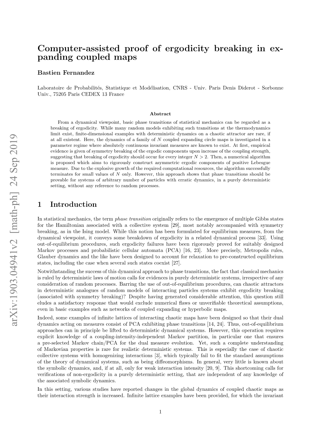 Computer-Assisted Proof of Ergodicity Breaking in Expanding Coupled Maps