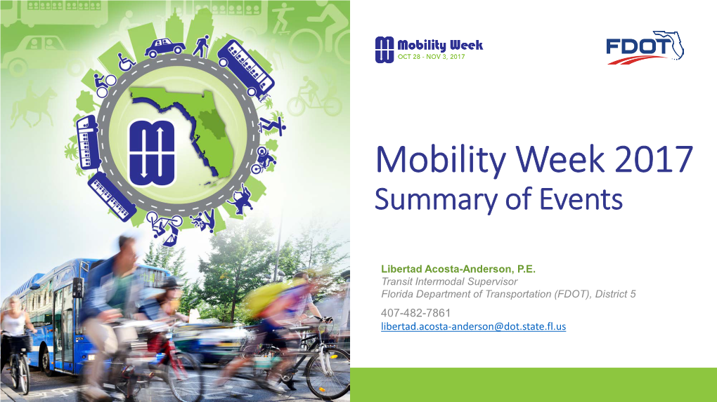 Mobility Week 2017 Summary of Events