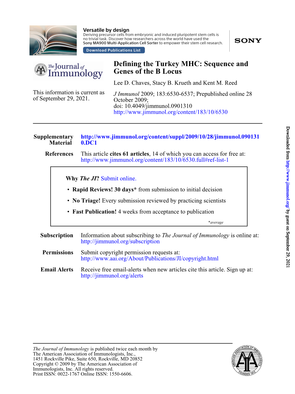 Sequence and Genes of the B Locus Lee D