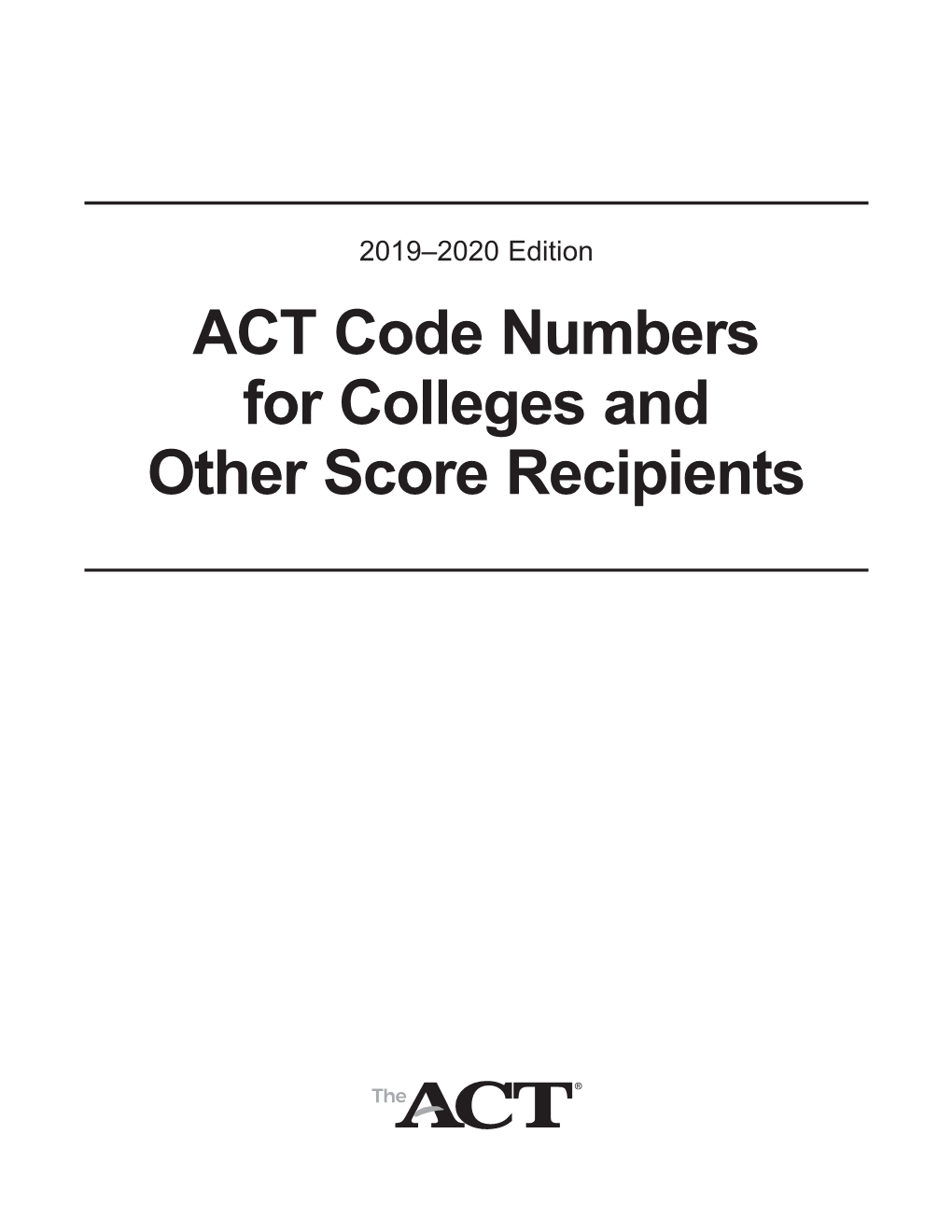 ACT US College Codes Manual