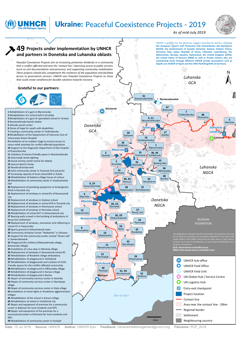 Peaceful Coexistence Projects - 2019 As of Mid-July 2019