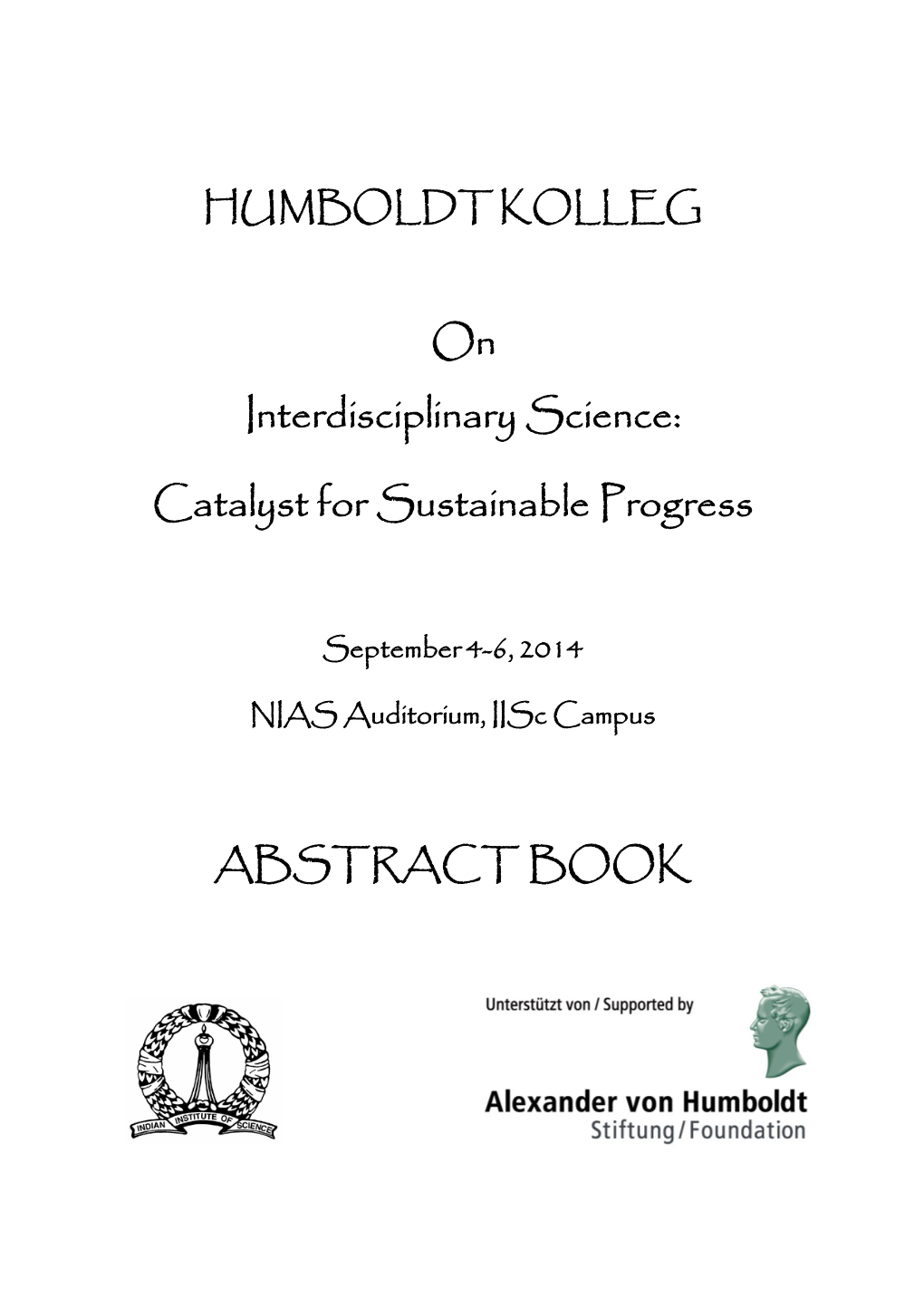 Catalyst for Sustainable Progress ABSTRACT BOOK