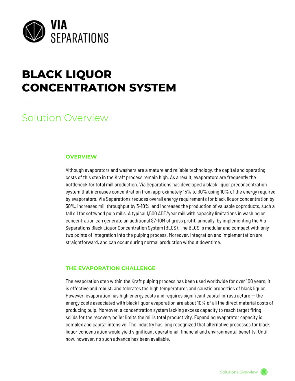 Download Via's Black Liquor Concentration System Overview