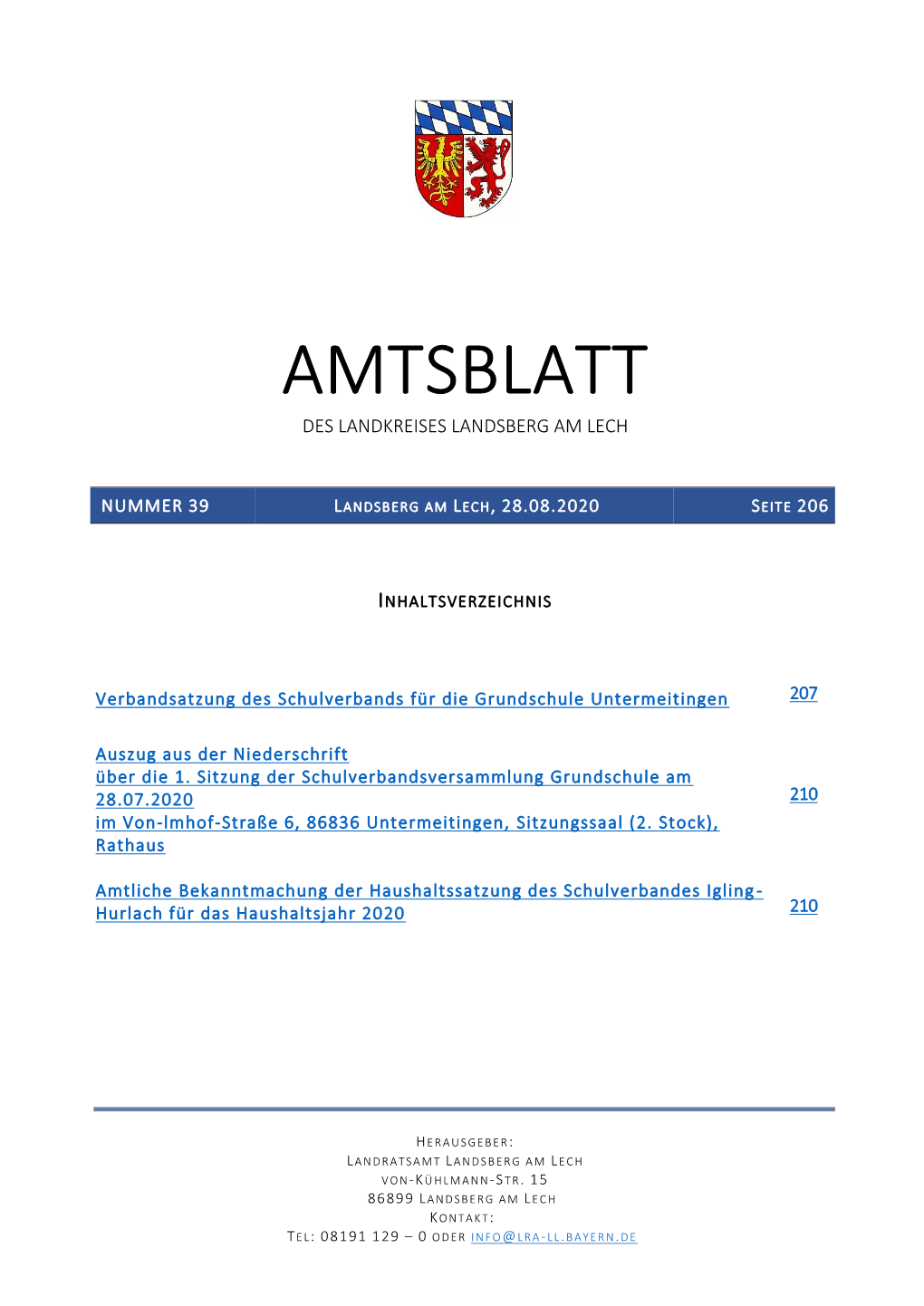 Amtsblatt Des Landkreises Landsberg Am Lech