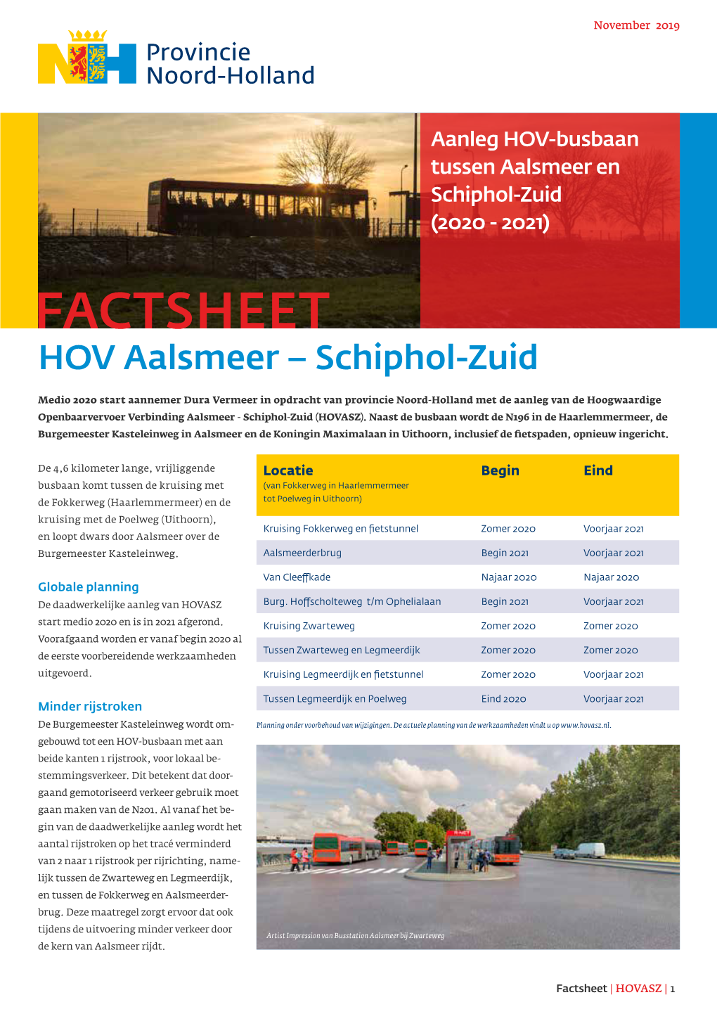 FACTSHEET HOV Aalsmeer – Schiphol-Zuid