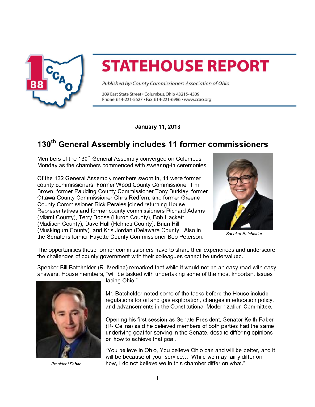 130 General Assembly Includes 11 Former Commissioners