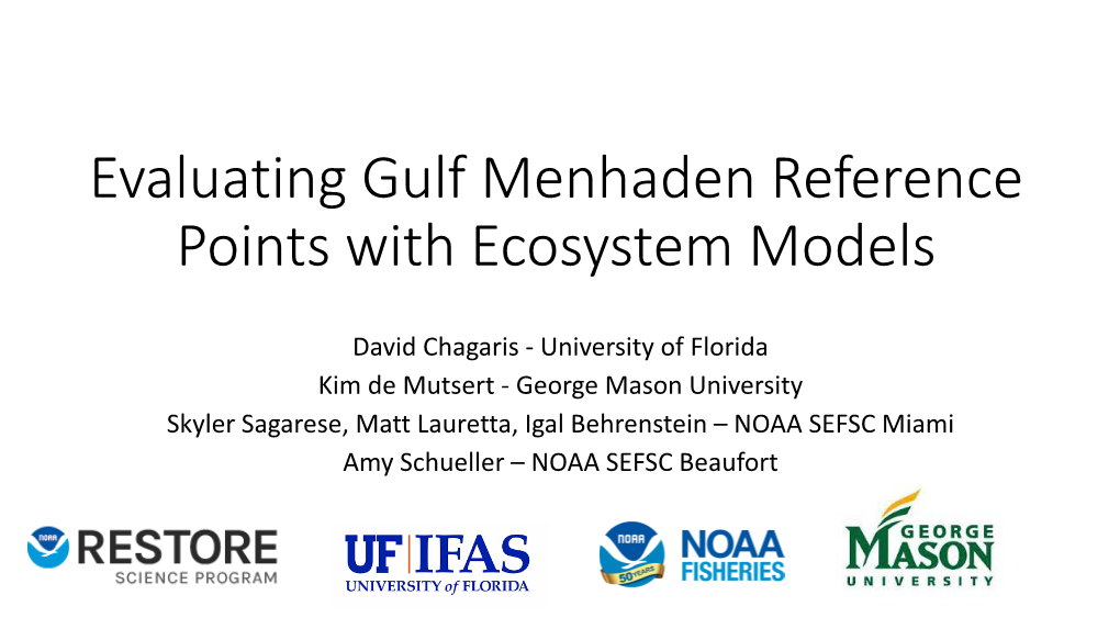 Evaluating Gulf Menhaden Reference Points with Ecosystem Models