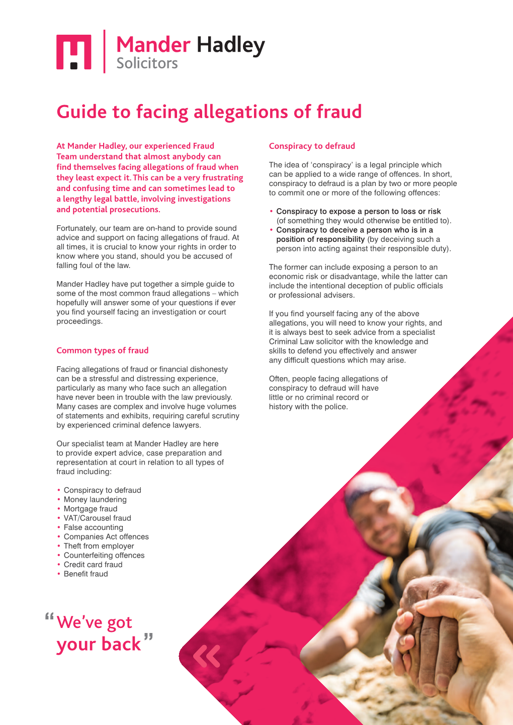 Guide to Facing Allegations of Fraud Your Back