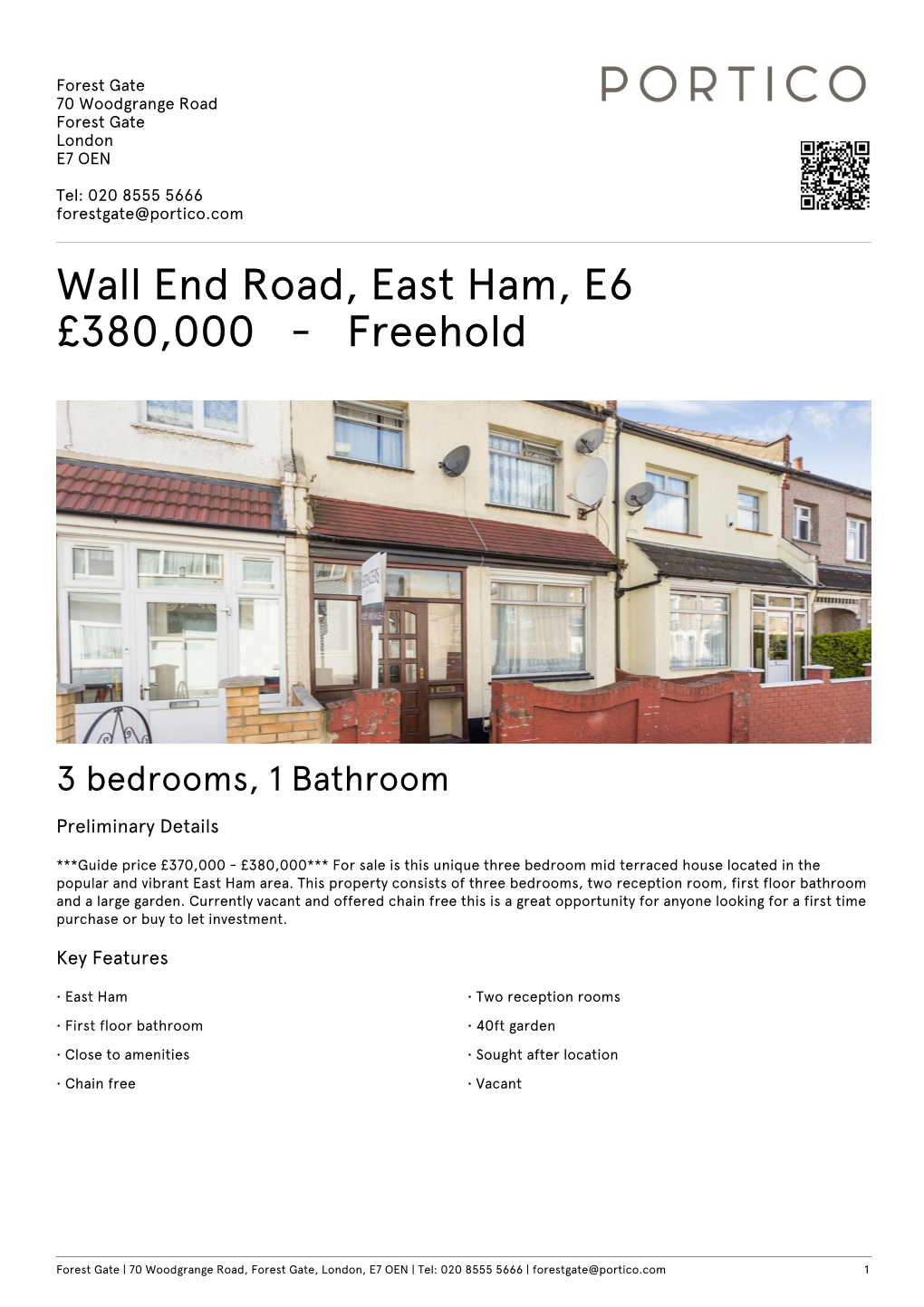 Wall End Road, East Ham, E6 £380000