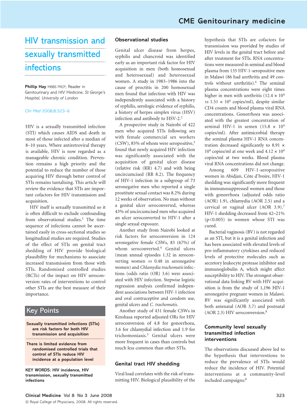 HIV Transmission and Sexually Transmitted Infections