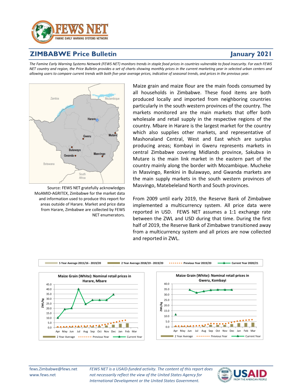 ZIMBABWE Price Bulletin January 2021