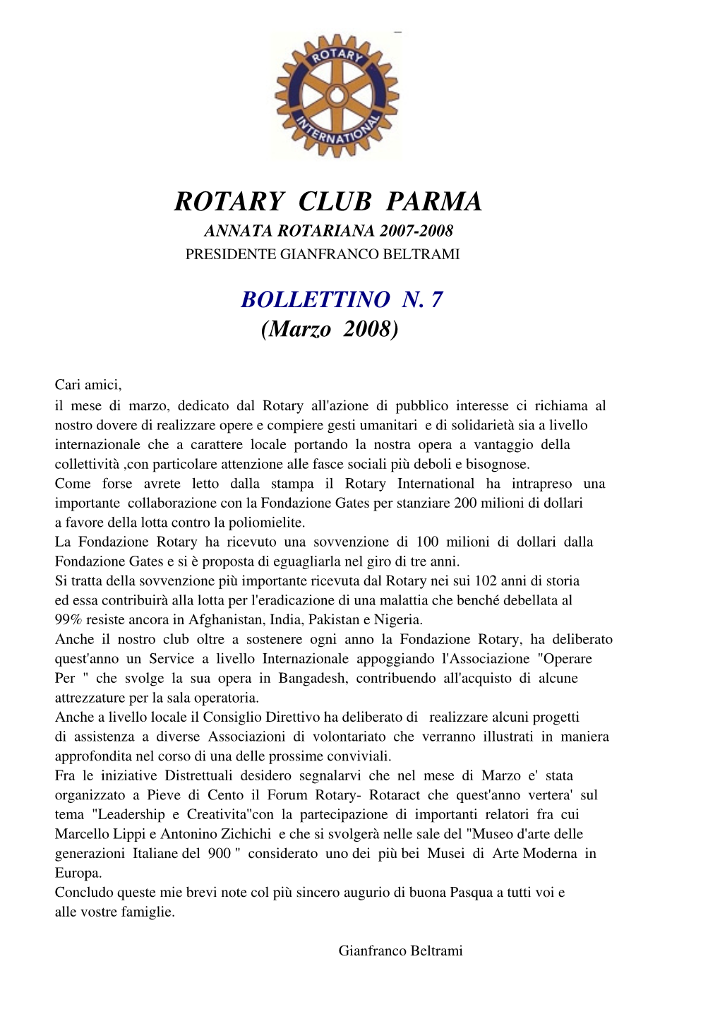 BOLLETTINO N. 7 (Marzo 2008)