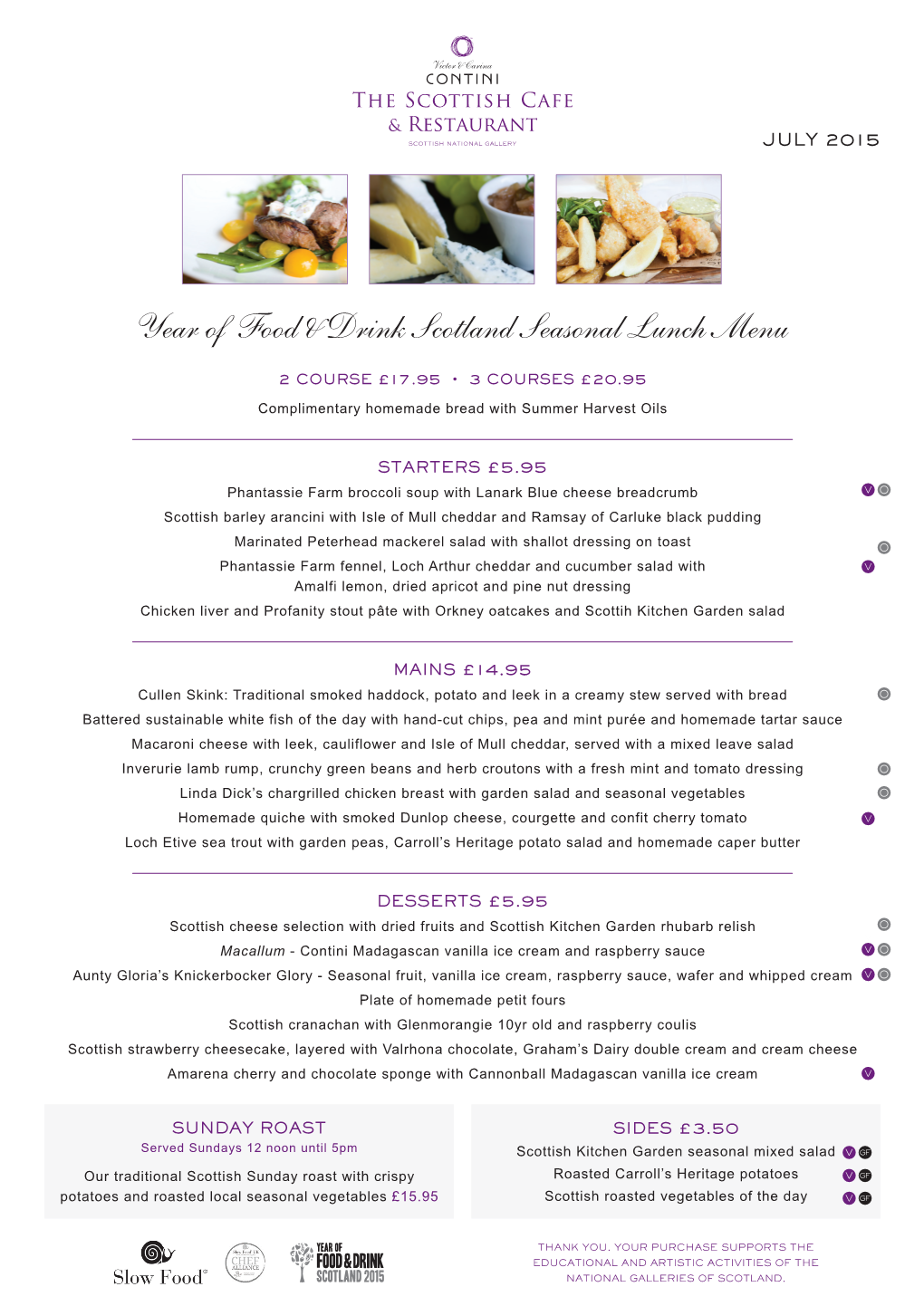 Year of Food & Drink Scotland Seasonal Lunch Menu