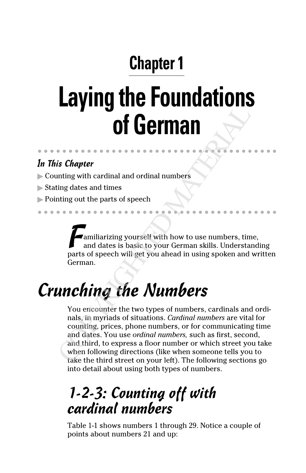 Laying the Foundations of German