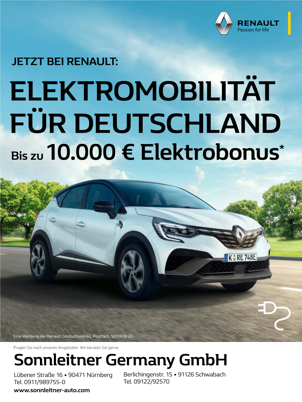 JETZT BEI RENAULT: ELEKTROMOBILITÄT FÜR DEUTSCHLAND * Bis Zu 10.000 € Elektrobonus