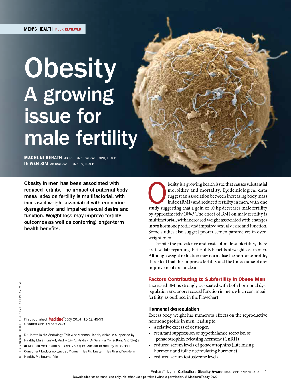 Obesity a Growing Issue for Male Fertility