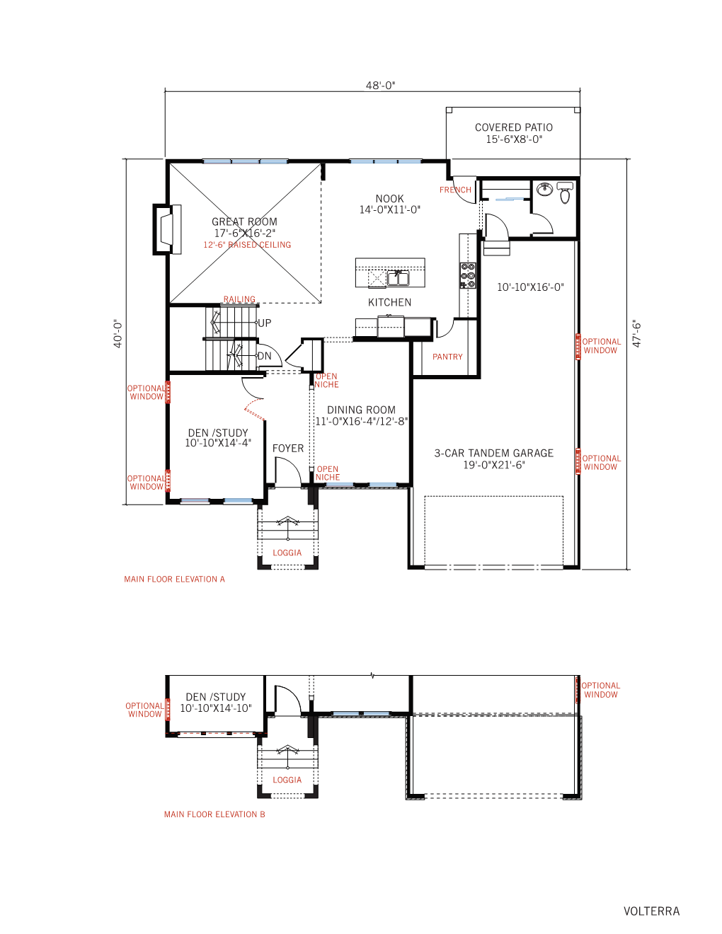 Volterra MASTER SUITE ENSUITE OPTIONAL 14'-0"X17'-8" WINDOW