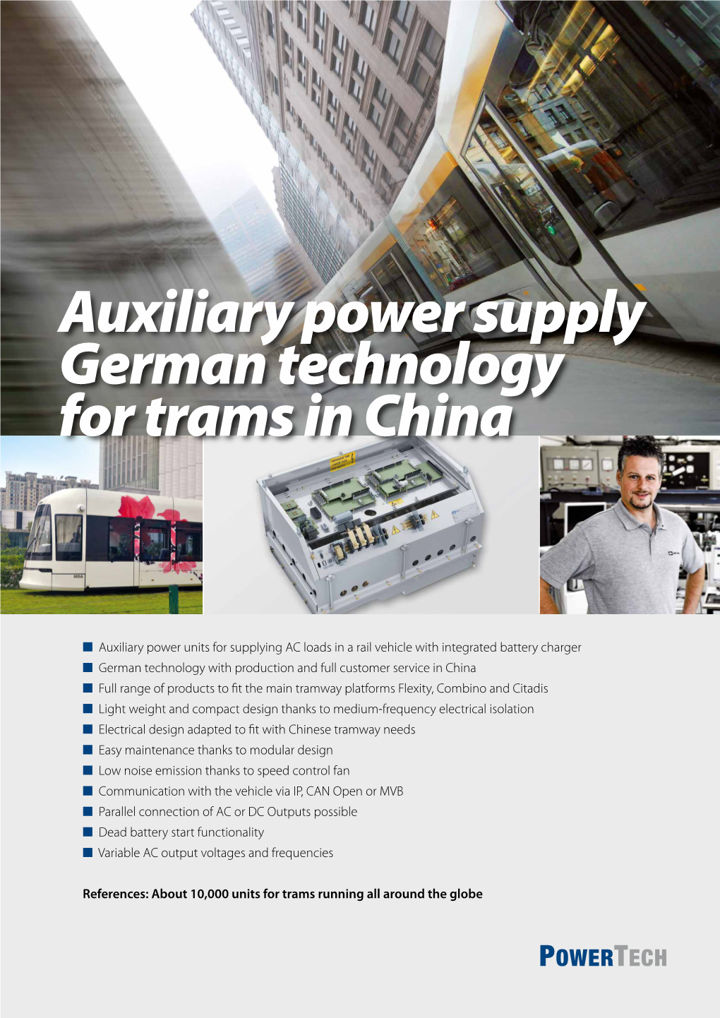 Auxiliary Power Supply German Technology for Trams in China