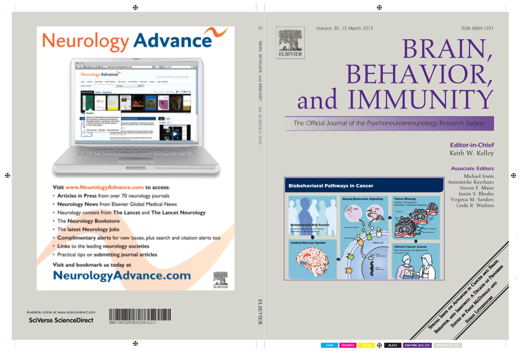 BRAIN, BEHAVIOR, and IMMUNITY EDITOR-IN-CHIEF Keith W