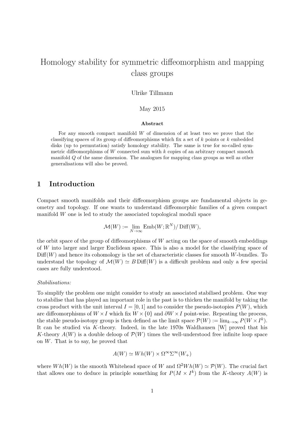 Homology Stability for Symmetric Diffeomorphisms and Mapping