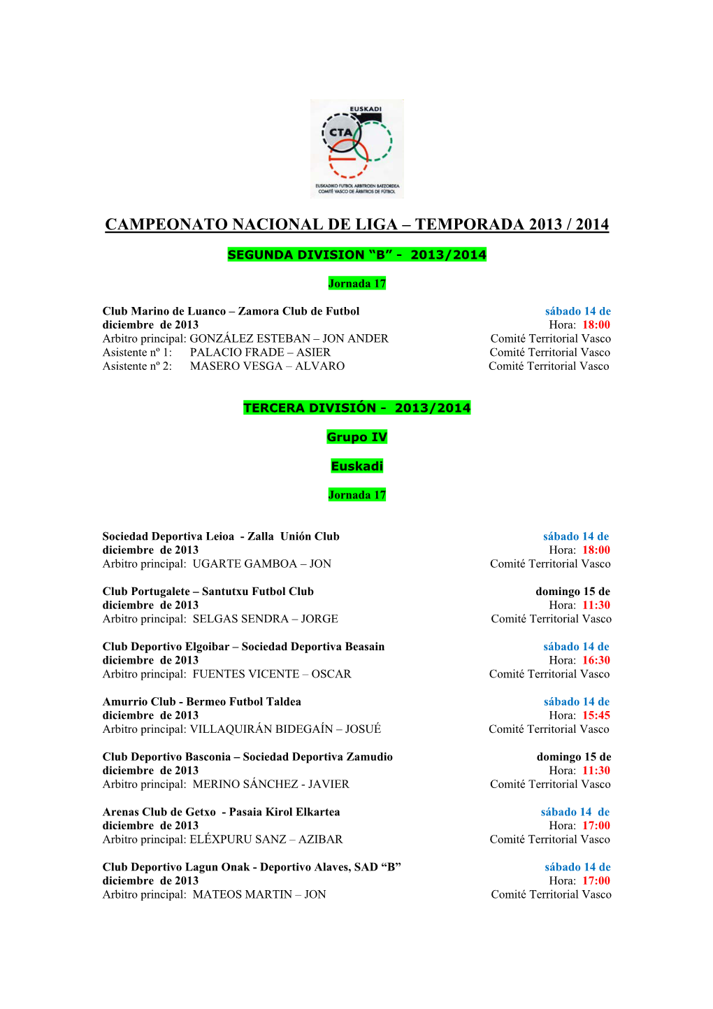 Campeonato Nacional De Liga – Temporada 2013 / 2014