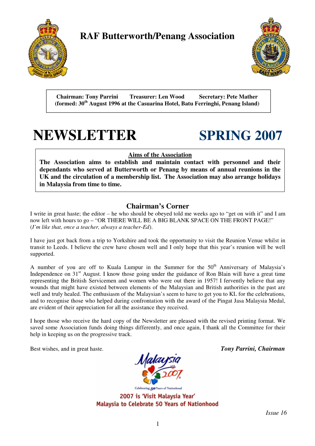 Newsletter Spring 2007