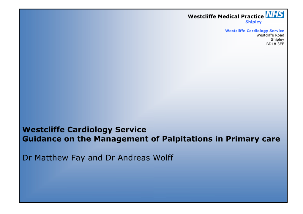 Guide to Palpitations in Primary Care