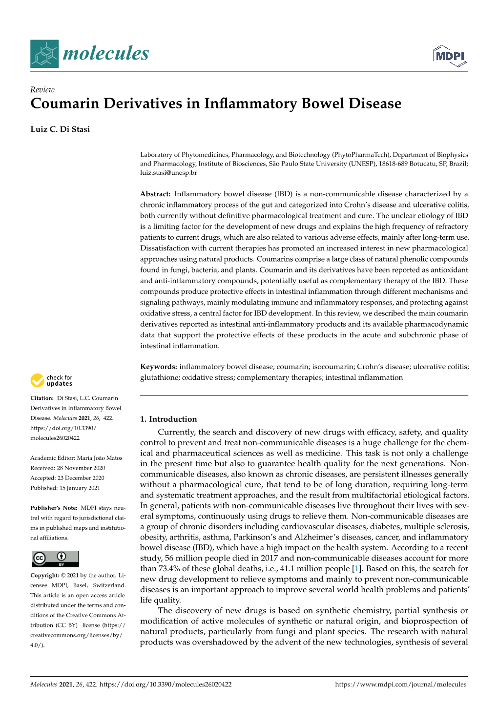 Coumarin Derivatives in Inflammatory Bowel Disease