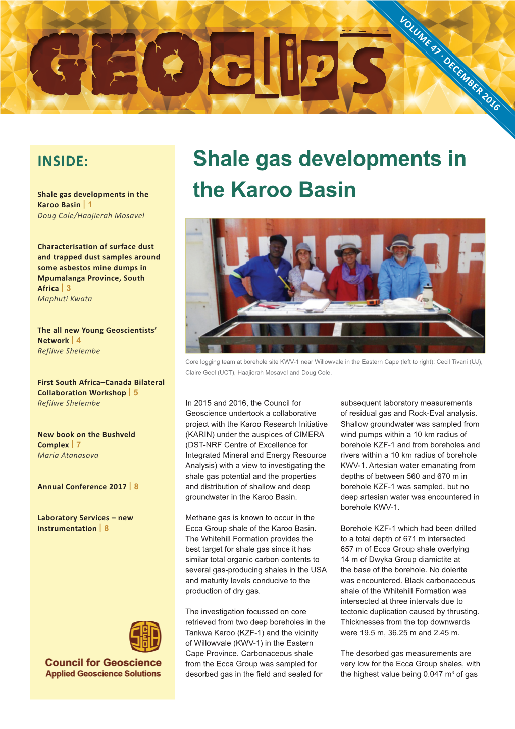 Shale Gas Developments in the Karoo Basin