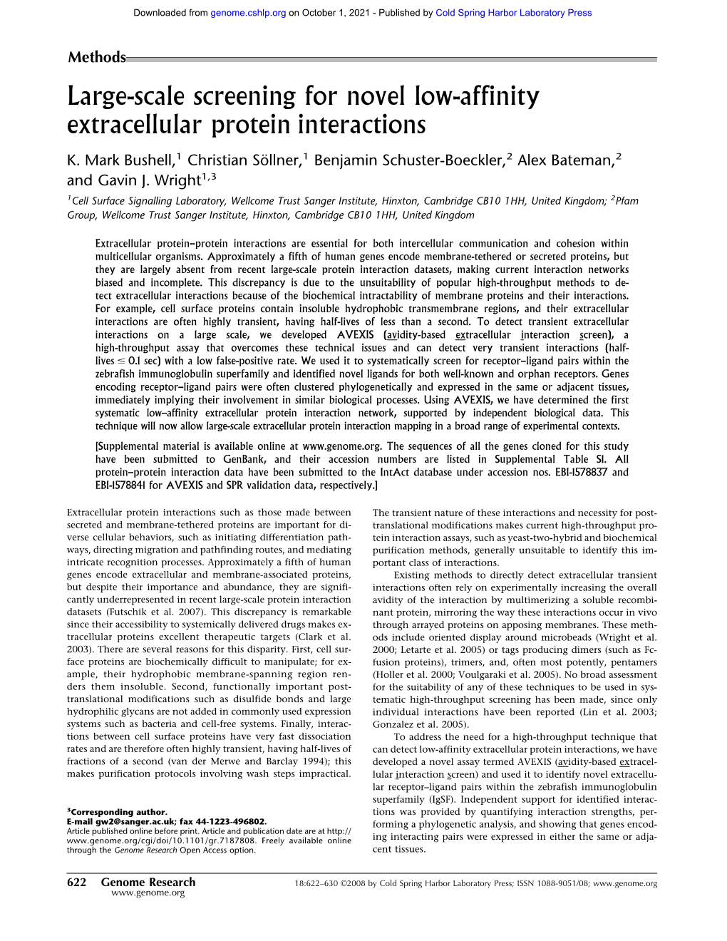 Large-Scale Screening for Novel Low-Affinity Extracellular Protein Interactions