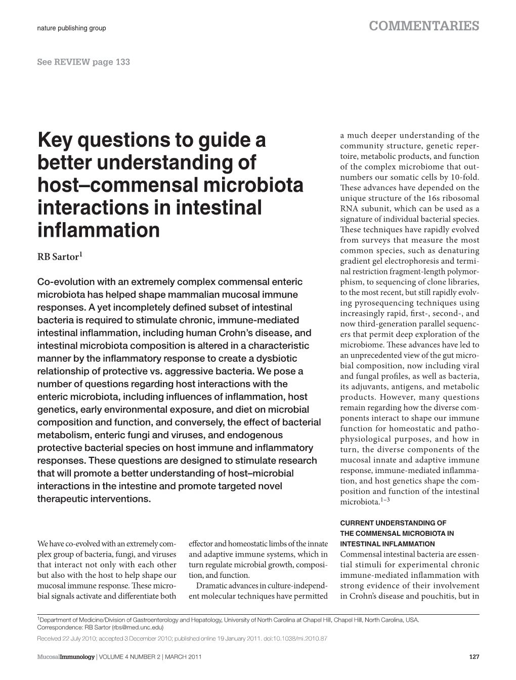 Commensal Microbiota Interactions in Intestinal Inflammation