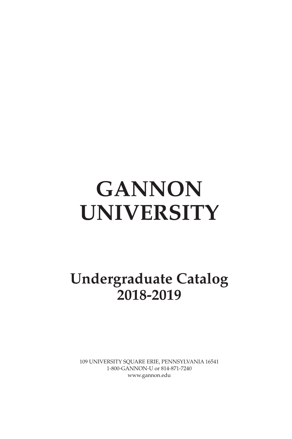 Undergraduate Catalog 2018-2019