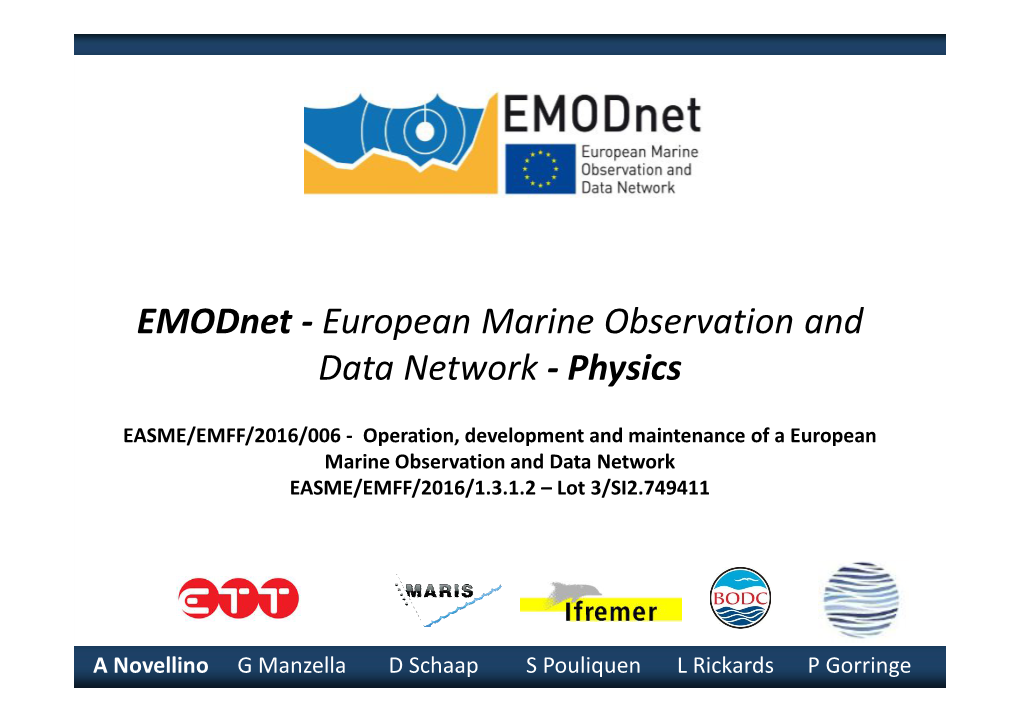 Emodnet - European Marine Observation and Data Network - Physics