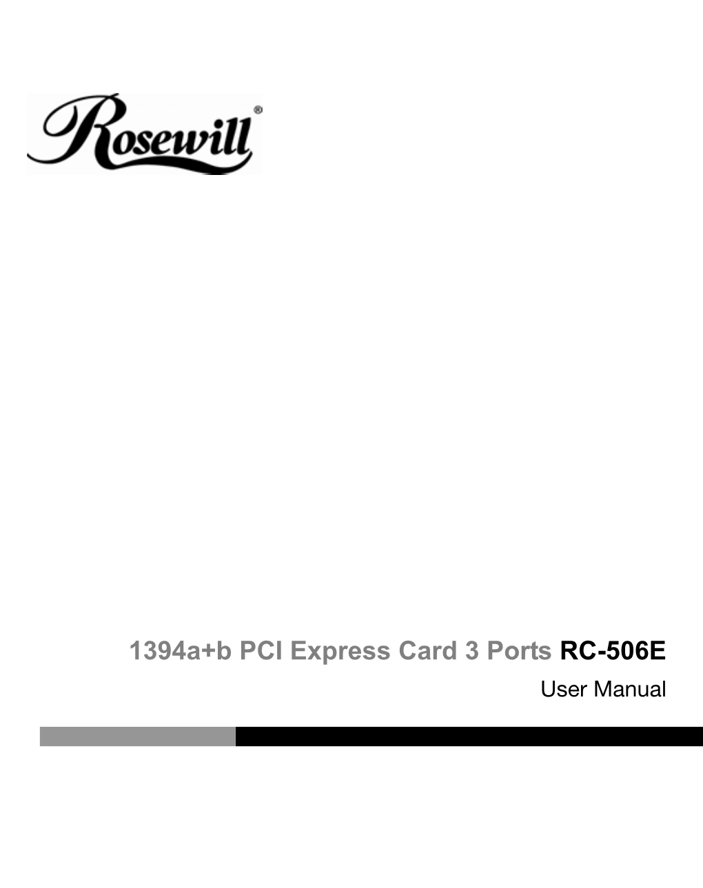 1394A+B PCI Express Card 3 Ports RC-506E User Manual