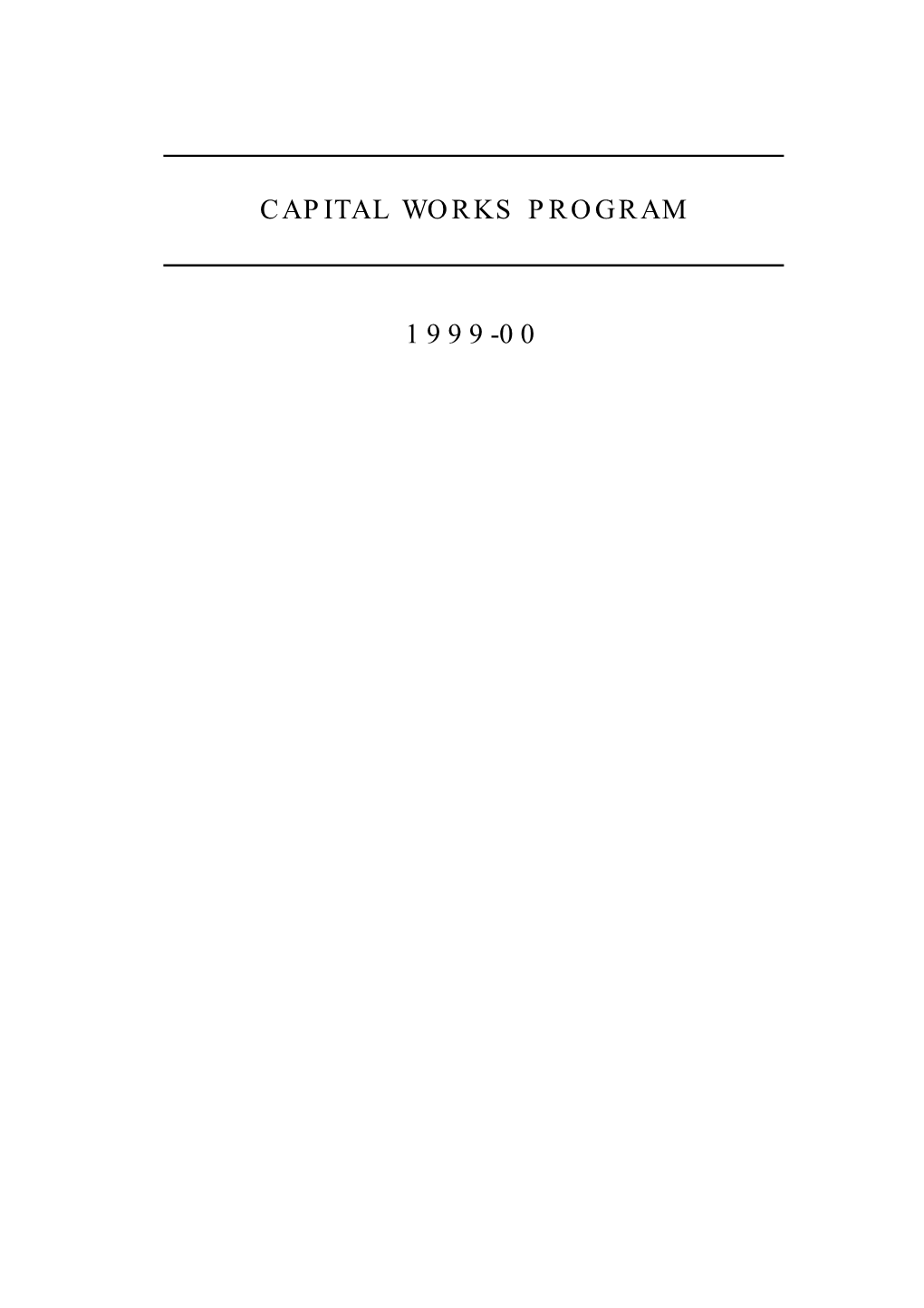 Capital Works Program