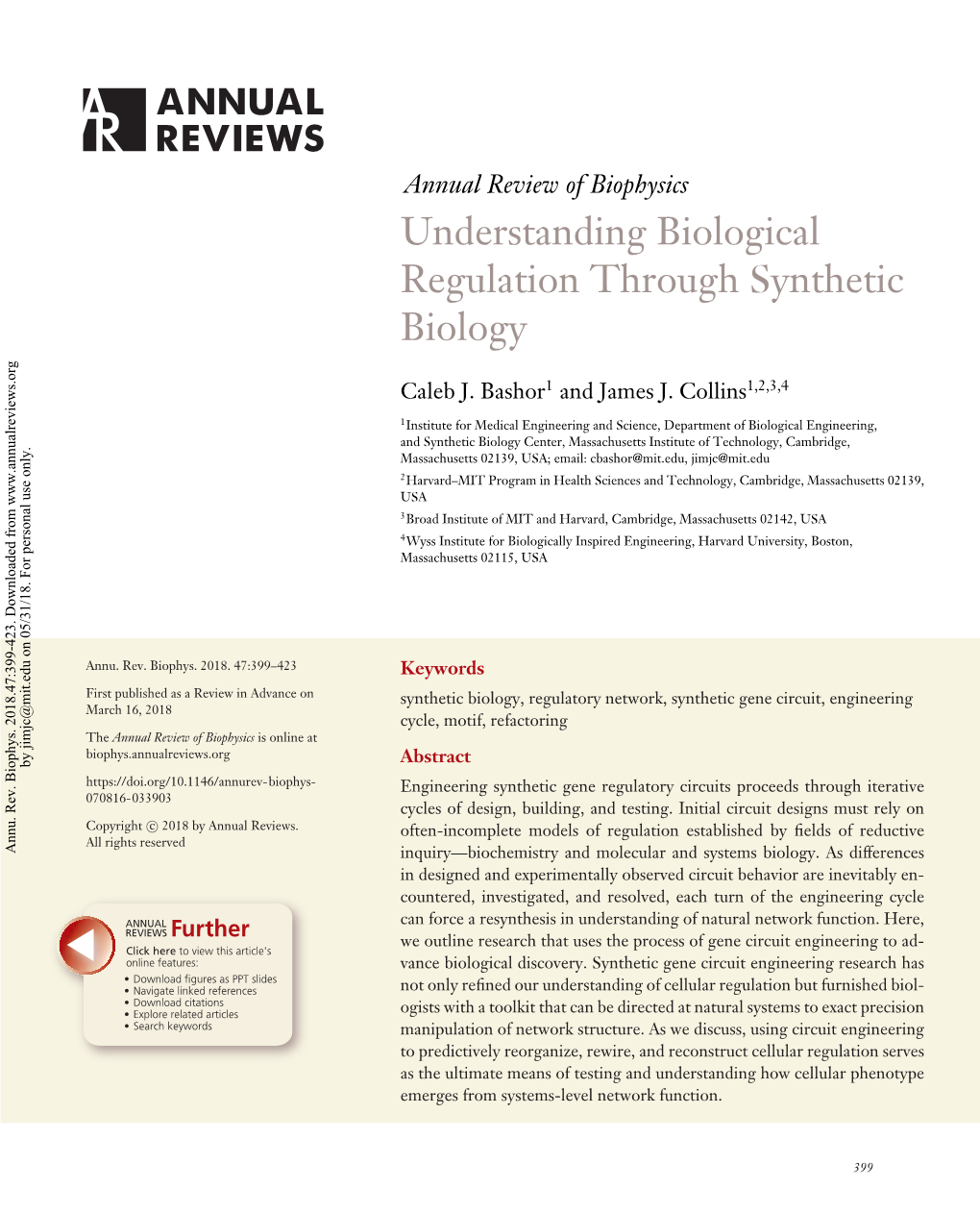 Understanding Biological Regulation Through Synthetic Biology