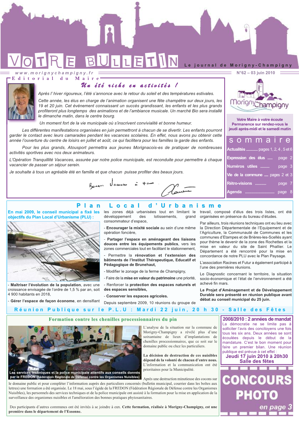 VOTRE BULLETIN Le Journal De Morigny-Champigny