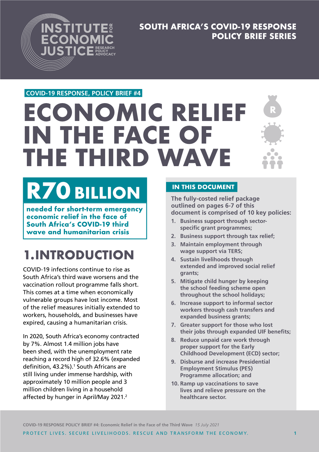 Economic Relief in the Face of the Third Wave