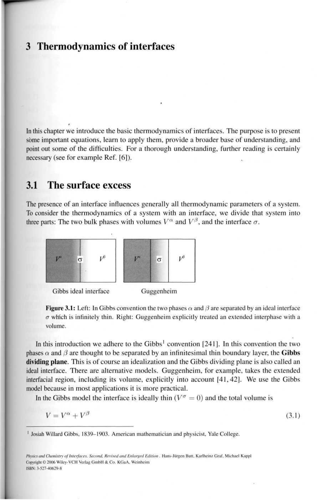 3 Thermodynamics of Interfaces 3.1 the Surface Excess