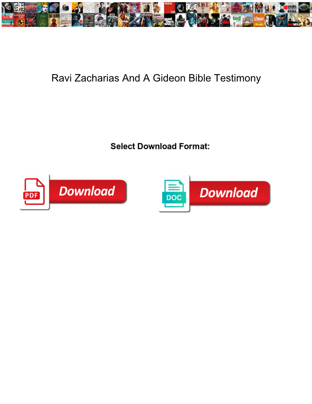 Ravi Zacharias and a Gideon Bible Testimony